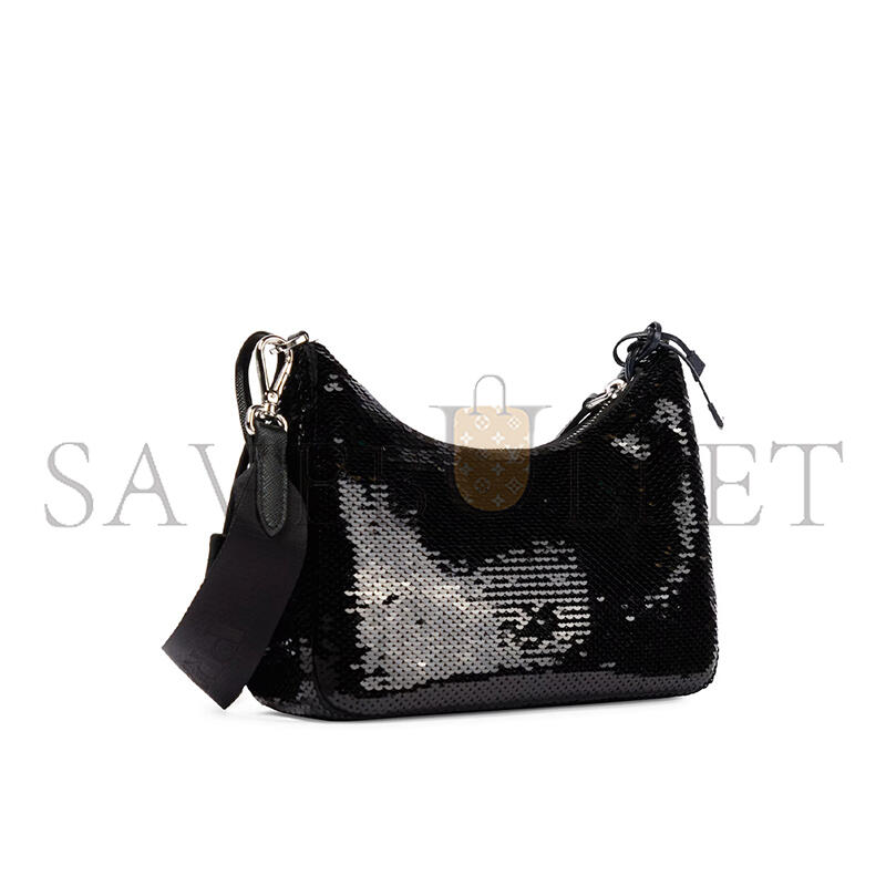 PRADA RE-EDITION 2005 MINI SHOULDER BAG IN BLACK 1BH204 (22*12*6cm)